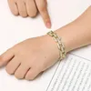 Link armbanden ketting Emmaya Hiphop-armband met glanzende kubieke zirkoongeometrieontwerp voor vrouwelijke elegante jurk-up ingenieuze sieraden