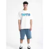 Camisetas masculinas trapestar de verão masculino camiseta algodão tshirts brancos letras azuis imprimem streetwear superdizes feminino de manga curta