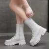 부츠 2023 겨울 가죽 레이스 두꺼운 여성을위한 두꺼운 밑바닥 캐주얼 패션 따뜻한 큰 신발 zapatos de mujer en oferta con envio gratis