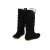 Stiefel Klassische Große Größe Herbst Frauen Shorha Weibliche Runde Spitze Spitze Süße Prinzessin Party Stiefel Stilvolle Flache Flock Schuhe Schnee