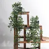 Decorative Flowers & Wreaths 3 Pots Ivy Green Fake Leaves Branches Plant Vine Bonsai Foliage Home Decor Plastic Rattan String Wall Artificia