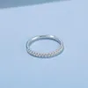 Cluster Rings Fashion Series One Row 0.33ct 925S Haute Clarté D Couleur VVS1 Lab-Créé CVD HPHT Moissanite Diamant Pour Les Femmes