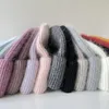 Berets Women's Angora Fabbit Fur Beanie Winter Hat Men Fashion Soft Warm Chreetwear Skullies Beanies Bonnet Cap 2023