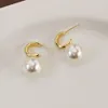Boucles d'oreilles classiques en forme de C en cuivre et métal géométrique pour femmes, cadeau de fête de vacances, bijoux à la mode, accessoires d'oreille E122