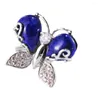 Bagues de Grappe Bijoux en Argent Sterling 925 Bague Papillon Grenat Corindon Bleu Femme Ouverture Réglable