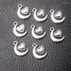 Charms 12st/Lot Silver Plated Moon Love Charm Metal Pendants Diy Halsband Armband smycken Handikraft Tillbehör 17 14mm P697