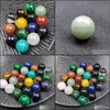 Taş 16mm doğal gevşek boncuklar ametist gül kuvars turkuaz akik 7chakra diy mini olmayan yuvarlak top damla teslimat takı dhvo3