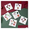 Pins Brooches Wholesale Christmas Series Brooch Pins Santa Claus Crutches Elk Acrylic Paper Card Set Drop Deliver Dhz40