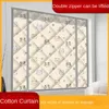 Curtain Magnetic Thermal Insulated PU Windproof And Soundproof Window Panel Drapes Winter Thicken Cotton Darkening