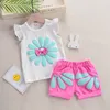 مجموعات الملابس Bibicola Summer Girls Clothing Set 2pcs tracksuit children suit cotton kids cartoons cartoons shorts servely baby girls levels sets 230220