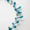 Tiaras, recién llegado, diademas de Color azul lago perla, tocado de cristal para mujer, Tiara de joyería para el cabello de boda hecha a mano para regalo de niña Z0220