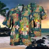 Mäns avslappnade skjortor Lossa andningsbara 3D -tryck trendiga Cool Fashion Hawaiian Shirts Beach Party Tops Kort ärmar Summer Men's Shirts 230220