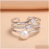 إعدادات المجوهرات S925 الجنيه الاسترليني Sier Pearl Irregar Ring Ring Female DIY Explosities Full For Women Drop Deliver