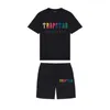 Herr t-shirts Trapstar Men's Fashion Short Sleeve Tshirt Tracksuit Set Harajuku Topps Tee Funny Hip Hop Color T Shirtbeach Casual Shorts Set Z0221