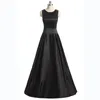 Casual Dresses Black Satin Beading FloorLength Aline Wedding Party Mother of the Bride med en jacka Custom Made 230221