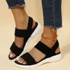 Sandals Casual and Comfortable Allmatch Hollow Elastic Band Buckle Trifle Bottom Womens Solid Color Plus Size 230220