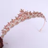 Tiaras Fashion Proste kryształowy liść ślubny korona księżniczka królowa Rhinestone Pageant Diodem Wedding Hair Akcesoria Tiara de Noiva Z0220