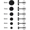 Saplama Küpe 1/6 Çift Yuvarlak Set Punk Moda Paslanmaz Çelik Hipoalerjenik Mat Siyah 3mm-8mm Erkekler ve Kadınlar için