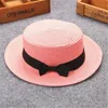 Spring Summer Kids Flat Straw Hat Small Brim Top Hats for Boys Girls Children Beach Cap Women Men Sun Protection Caps