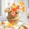 Dekorativa blommor kransar billiga konstgjorda blommor Silk Daisy Bridal Bouquet Christmas Home Wedding Garden Decoration Diy Gifts Fake Plants Accessories T230217