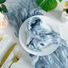 Bord servett 10st tyg som serverar bröllopsdekoration näsduk handdukar linnehållare jul decoupage för matlöpare blå