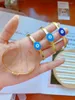 Bracelet 5 pièces or émail ovale forme yeux bleus plaqué ouvert 2023 chanceux turc oeil bijoux mode