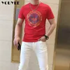 T-shirt da uomo Moda T-shirt in cotone mercerizzato Uomo 2022 Estate Nuovo designer Stampa Marchio giovanile Bello Casual Uomo Top Uomo Abbigliamento rosso Z0221