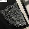 T-shirts voor heren t-shirt mannen Leopard Rhinestone topkwaliteit confortabele casual Slim Fit zomer gepersonaliseerde trend plus maat mannelijke tee kleding 5xl Z0221