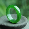 Anillos de clúster Natural y Tianyu Jade Ring Spinach Verde sin decoración de la mano por agrietamiento Enviar certificado