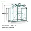 Patio na świeżym powietrzu 6,2 stóp WX4.3 stóp D szklarnia aluminiowa hobby Walk-in Polykarbonate szklarnia z 2 oknami bazą i przesuwnymi drzwiami dla ogrodowego ogrodowego zielonego