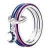 Il nuovo popolare anello di modellazione in argento sterling 925 ama il regalo di gioielli femminili dell'anello Pandora a ferro di cavallo fortunato