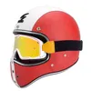 خوذات الدراجات النارية Mannen Vintage Pu Lederen Full Face Motorhelm Moto Helmen Dot Goedgekeurd Cafe Racer Chopper Motorfies Accessoires