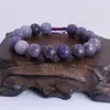 Strand Stone natural roxo lepidolite Pesquisa de peso Bracelet Handmada Rapa ajustável Energia de jóias de jóias de noiva