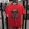 Men's T-Shirts Summer Rhinestone Tshirt Men's 2022 Latest Style Cotton Round Neck Young Vitality Handsome Multicolor Male Top Man Clothing 4x Z0221