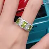 Cluster Rings 925 Sterling Silver Morganite Ring For Women Anillos De Jewelry Bizuteria Peridot Anel Box Girls