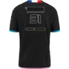 2022夏の新しいフォーミュラ1 TシャツF1チームレーシングドライバーNo. 31およびNo. 10レースTシャツメンズアウトドアスポーツ半袖Tシャツ