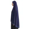 Etnische kleding moslim hoge rek hijab islam sjaal pure kleur halflichaam dekking met kant om te bidden