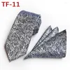 Bow Ties Formal Tie Man Slits Hanky ​​Suit Silverkläder Paisley Floral Silk Gift till pappa eller pojkvän Män näsduk Cravat