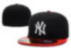 Moda Hombres Mujeres Béisbol Sombreros ajustados bordado Hip Hop Fútbol Deporte en el campo Diseño completamente cerrado Gorras Mezcla de fanáticos Tamaño 7-8 Gorras de tamaño B-9