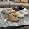 Pantofole di lusso Designer Birkinstocks Sandali Scarpe Boken Pantofole Baotou con suola spessa in vera pelle Lo stesso fondo piatto da uomo e da donna