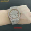 Moda de alta qualidade Iced Out WatchesMens Pulso Luxo Round Cut Lab Gr DDGU KXTJ