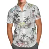 Mäns avslappnade skjortor fisk anime 3d strand hawaiian sommarblå kort ärm streetwear överdimensionerad 5xl camisa social kemis homme 230221