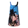 Casual Dresses Women Bohemian Beach Dress Daily Summer Sleeveless Female Vintage Print Hollow Out O-Neck sundress Loose Mini