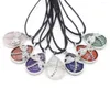 Подвесные ожерелья натуральное каменное ожерелье опал розовая Quartz Аметист бабочка веревки веревки заживление кристаллов для женских украшений