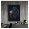 In Space Canvas Painting Poster e stampe Modern Wall Art Pictures Cuadros for Living Room Fun Art Astronauta che gioca a Medusa Woo