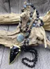 Pendant Necklaces YA2738 Black Obsdian Arrow & Labradorite Stone Onyx Agat Beads Knot Handmade Necklace