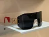 Occhiali da sole avvolgenti oversize neri Donna Uomo Occhiali da sole senza montatura grigi Designers Occhiali Uv400 con scatola