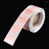 Geschenkwikkeling 500 stks Mini Pink Gold Letter Round Labels Stickers Dank u Business Roll Diy Birthday Favor Scrapbooking Decor