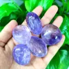 Decorative Figurines Folk Crafts Natural Crystal Worry Gemstone 40mm Healing Stone Amethyst Palm For Home Decoration FGH