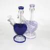 Vacker kärlek glas vatten bong hookah skålar hjärtformade glas bongs oljerigg tjocklek rökning torr ört vape bong dab riggar med skål downstem